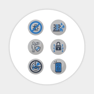 Cybersecurity Technical Controls Icons Magnet